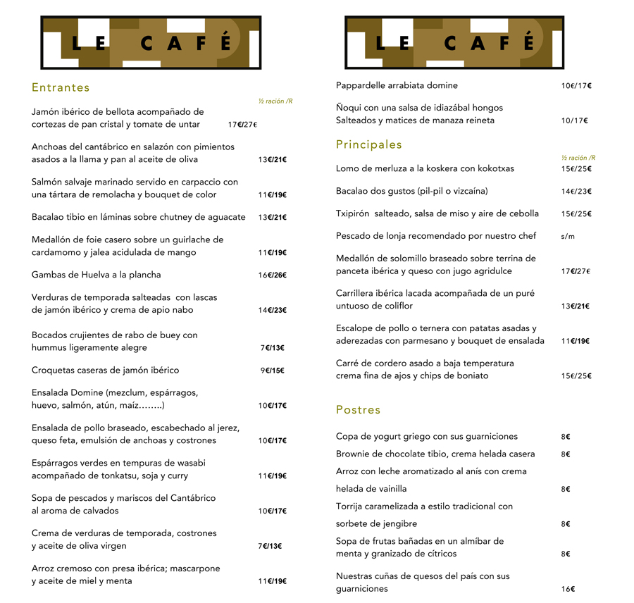 Bistrot Metropol Hotel Domine Bilbao Restaurantes Carta