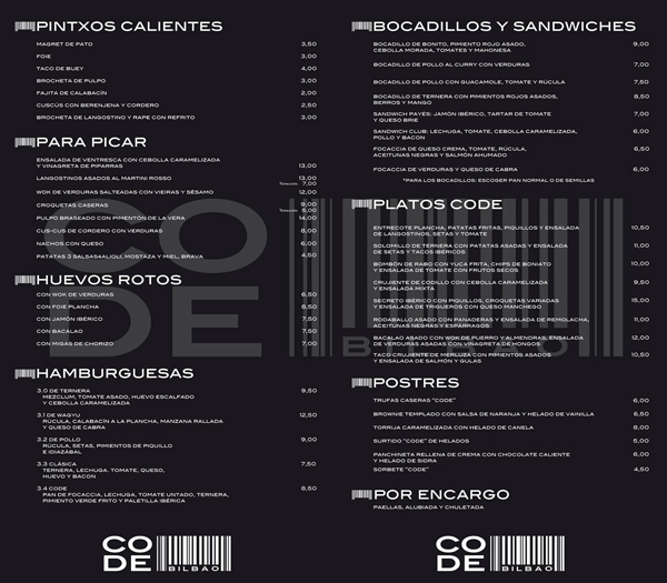 carta code bilbao
