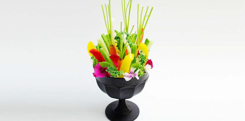 restaurante zortziko florero verduras